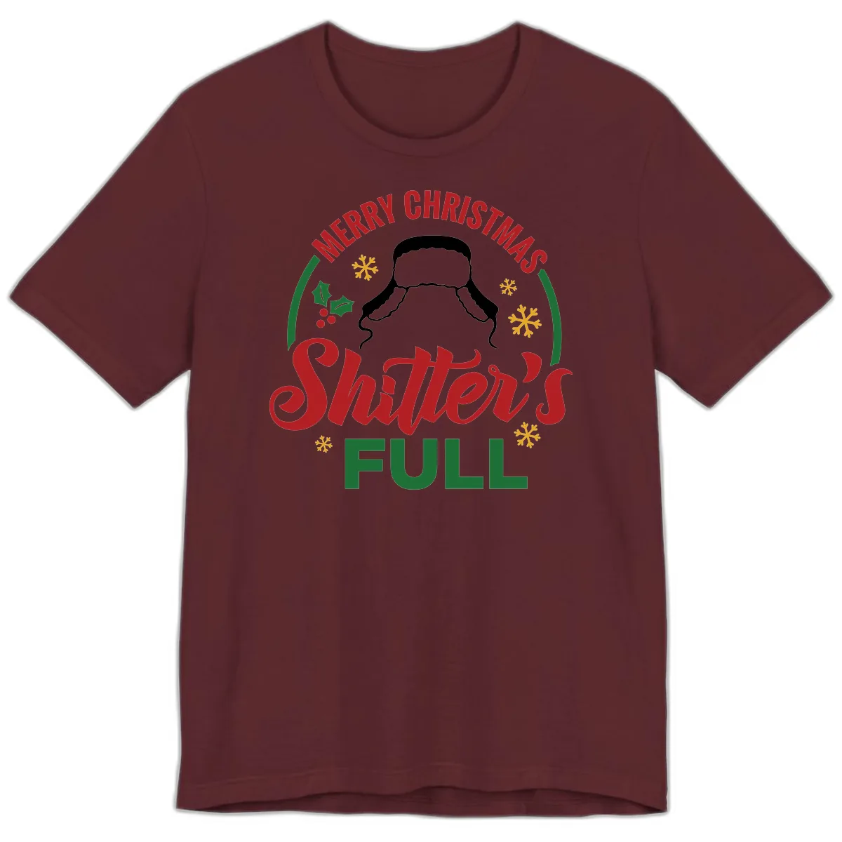 Christmas Shitter's Full Graphic Premium T-Shirt in Maroon